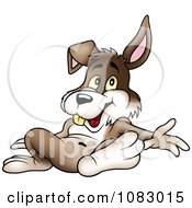 Clipart Happy Rabbit Sitting Royalty Free Vector Illustration
