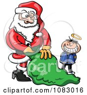 Poster, Art Print Of Little Innocent Boy Waiting For Santa To Give Him A Gift