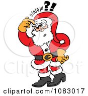 Clipart Santa Doubtfully Scratching His Head Royalty Free Vector Illustration