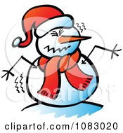 Poster, Art Print Of Expressive Snowman Shaking