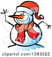 Clipart Expressive Snowman Smiling Royalty Free Vector Illustration by Zooco