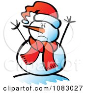 Poster, Art Print Of Expressive Snowman Waving His Arms In The Air