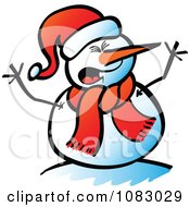 Poster, Art Print Of Expressive Snowman Shouting