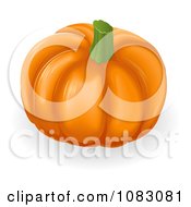 Clipart 3d Deep Ridged Pumpkin Royalty Free Vector Illustration