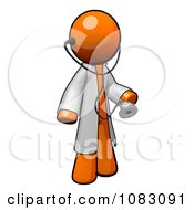 Poster, Art Print Of 3d Orange Man Doctor With A Stethoscope Wearing A Jacket