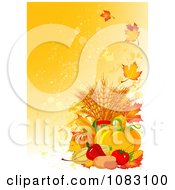 Poster, Art Print Of Grungy Autumn Background With Harvest Veggies