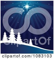 Poster, Art Print Of Bright Star Shining Down On A Winter Wonderland