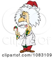 Poster, Art Print Of Einstein Holding A Christmas Candy Cane