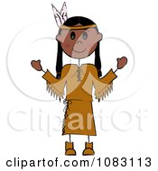 Poster, Art Print Of Thanksgiving Stick Native American Woman