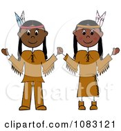 Poster, Art Print Of Thanksgiving Stick Native American Couple