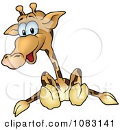 Clipart Happy Giraffe Sitting Royalty Free Vector Illustration