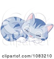 Poster, Art Print Of Cute Sleeping Purple Kitten