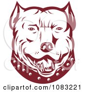 Clipart Red And White Bulldog Face Royalty Free Vector Illustration