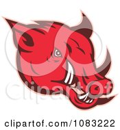 Clipart Red Razorback Face Royalty Free Vector Illustration