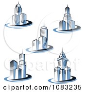 Clipart Blue Skyscrapers Royalty Free Vector Illustration