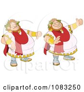 Poster, Art Print Of Chubby Roman Emperor Holding A Thumb Up And A Thumb Down