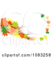 Poster, Art Print Of Autumn Maple Leaves Floating Off Of A Branch In A Breeze