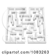 Poster, Art Print Of 3d White Complex Labrinth Maze