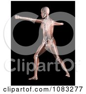 Clipart 3d Stretching Female Skeleton Royalty Free Illustration