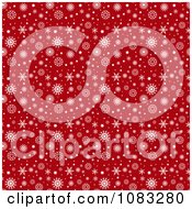 Poster, Art Print Of Seamless Red Christmas Snowflake Background