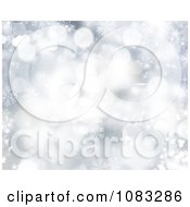 Poster, Art Print Of Silver Background Of Snowflakes And Sparkles