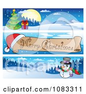 Poster, Art Print Of Merry Christmas Banners 1