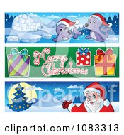 Poster, Art Print Of Merry Christmas Banners 3