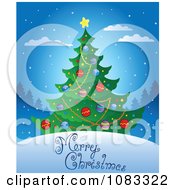 Clipart Merry Christmas Tree Greeting Royalty Free Vector Illustration by visekart