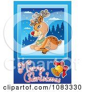 Clipart Merry Christmas Reindeer Greeting Royalty Free Vector Illustration