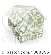 3d House Made Of Dollar Bills