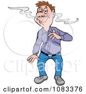 Clipart Man Smelling An Aroma Royalty Free Vector Illustration