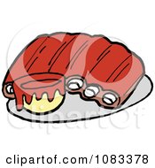 Clipart Ribs And BBQ Sauce Royalty Free Vector Illustration