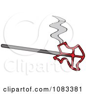 Clipart Hot Texas Shaped Branding Iron Royalty Free Vector Illustration