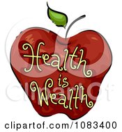 Poster, Art Print Of Health Is Wealth Apple Icon
