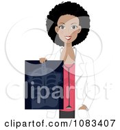 Clipart Black Female Radiologist Doctor Holding An Xray Royalty Free Vector Illustration by BNP Design Studio
