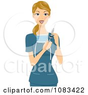 Female Surgeon Holding A Syringe