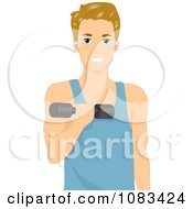 Poster, Art Print Of Athletic Man Using A Dumbbell
