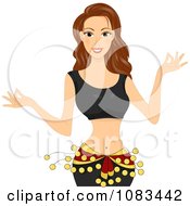 Clipart Brunette Belly Dancer Royalty Free Vector Illustration