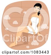 Clipart Woman Sitting In A Sauna Royalty Free Vector Illustration