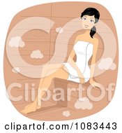 Woman Sitting In A Sauna