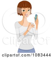 Clipart Woman Wearing A Thermometer Royalty Free Vector Illustration