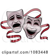 Clipart Comedy And Tragedy Theater Masks And Red Ribbon Royalty Free Vector Illustration by John Schwegel #COLLC1083448-0127