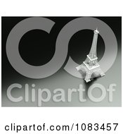 Clipart 3d White Eiffel Tower On Dark Gradient Royalty Free CGI Illustration