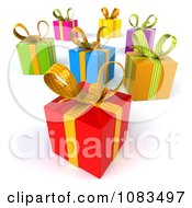 Clipart 3d Colorful Gifts With Bows Royalty Free CGI Illustration
