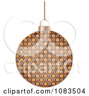 Clipart Bronze Patterned Christmas Ornament Royalty Free Vector Illustration
