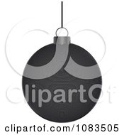 Clipart Black Carbon Fiber Patterned Christmas Ornament Royalty Free Vector Illustration