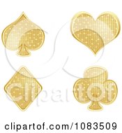 Poster, Art Print Of Gold Mosaic Playing Card Poker Suit Symbols