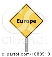 Poster, Art Print Of 3d Europe Yellow Warning Sign