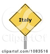 Poster, Art Print Of 3d Italy Yellow Warning Sign