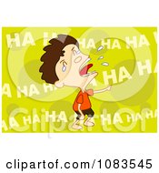 Clipart Boy Laughing So Hard Hes Crying Over Green Royalty Free Vector Illustration